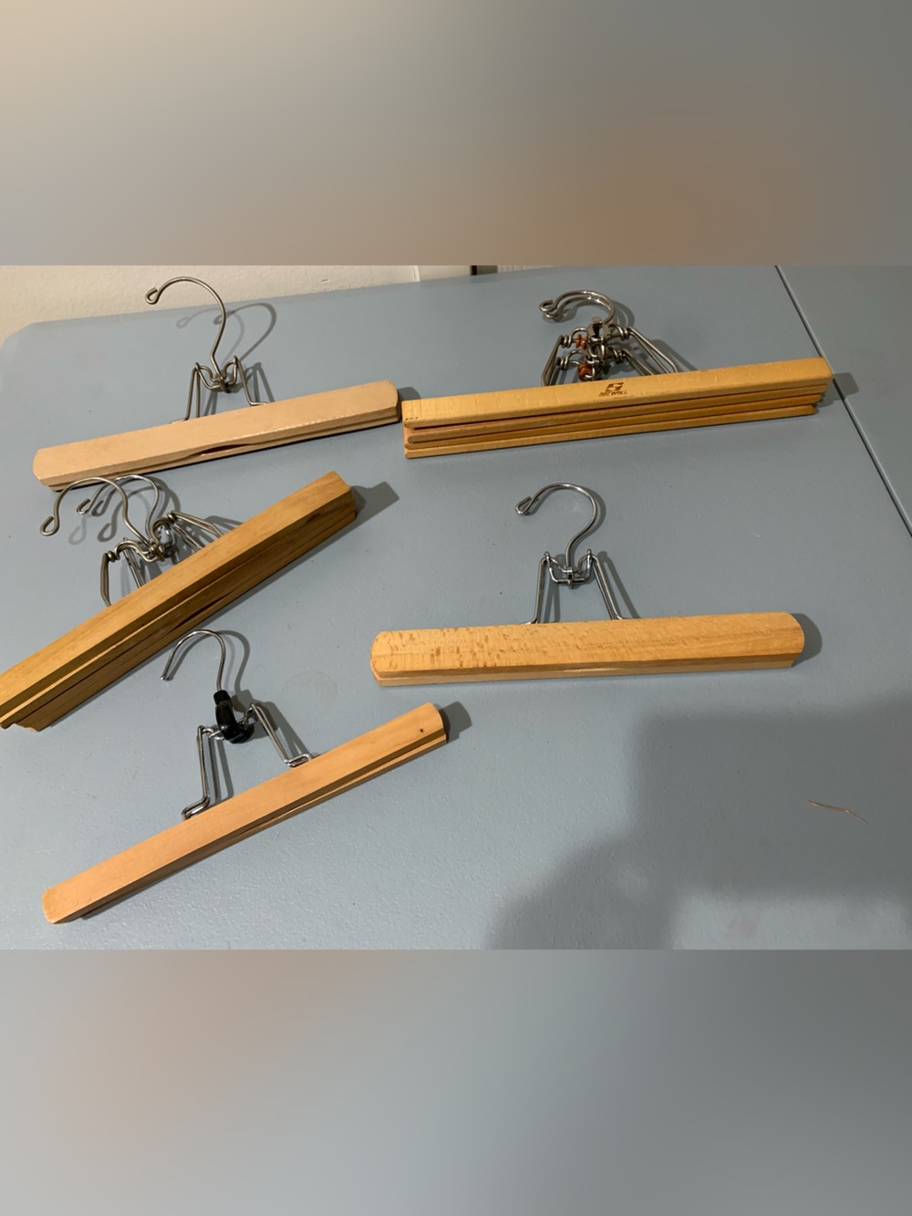 Wooden Clip Hangers in Natural Finish - Pack of 7